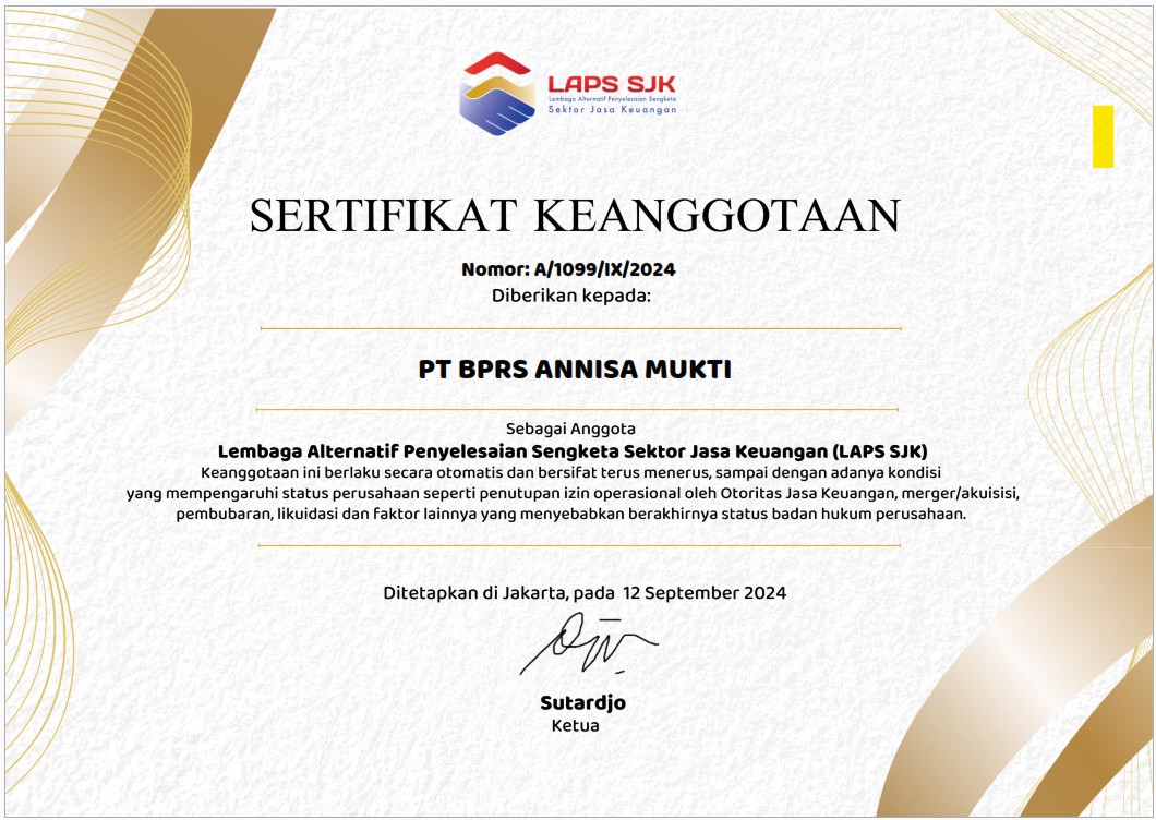 Keanggotaan LAPS BPRS Annisa Mukti